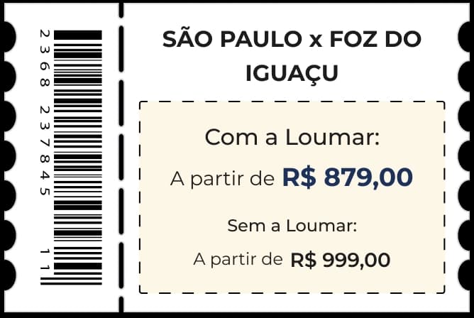 Ticket São Paulo x Foz do Iguaçu