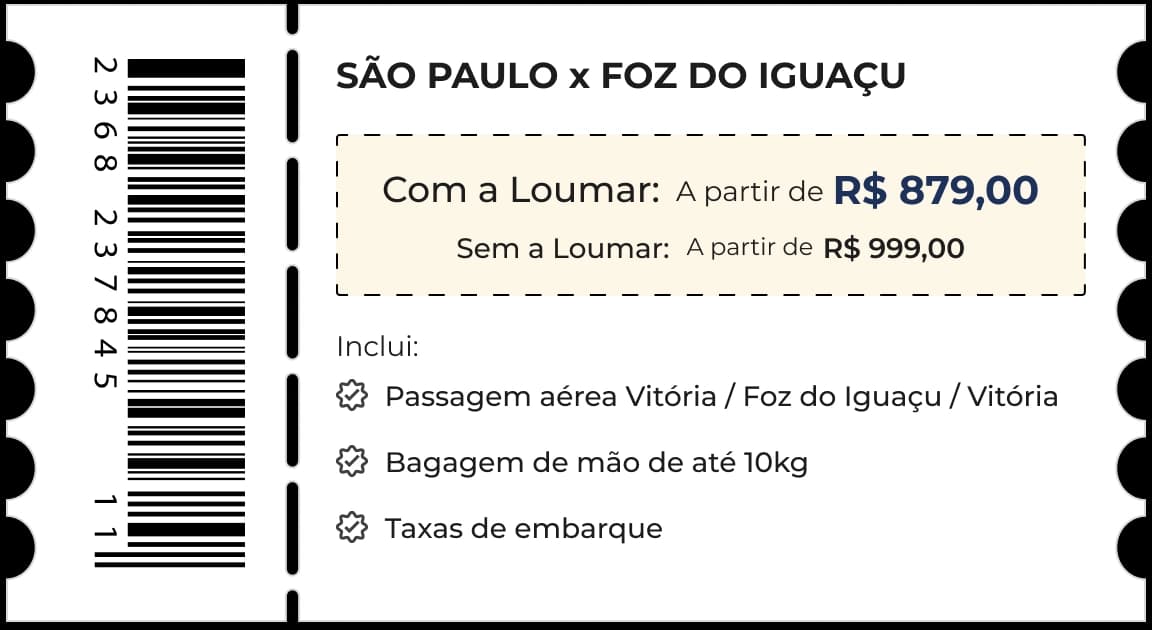 Ticket São Paulo x Foz do Iguaçu