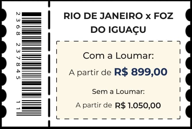 Ticket Rio de Janeiro x Foz do Iguaçu