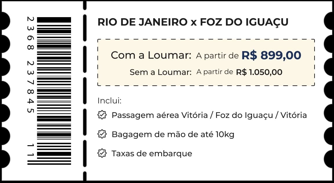 Ticket Rio de Janeiro x Foz do Iguaçu