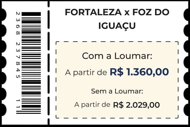 Ticket Belo Horizonte x Foz do Iguaçu
