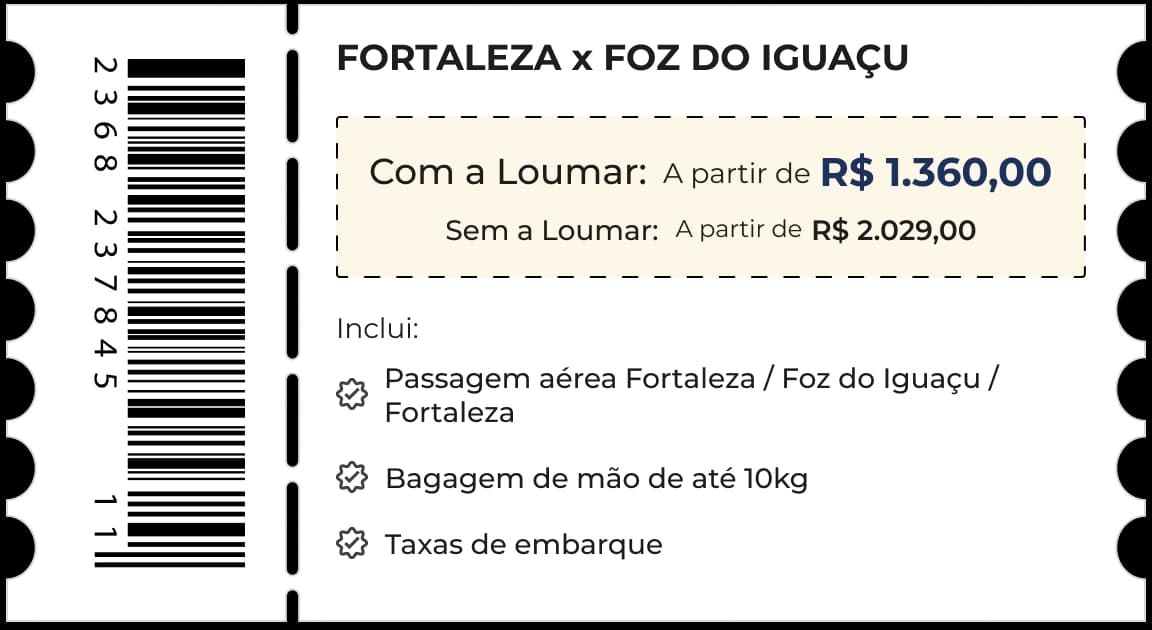 Ticket Belo Horizonte x Foz do Iguaçu